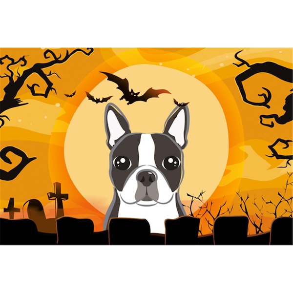 Carolines Treasures Halloween Boston Terrier Fabric Placemat - BB1761PLMT
