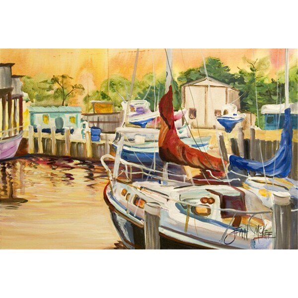 Carolines Treasures Sunset Bay Sailboat Fabric Placemat - JMK1082PLMT