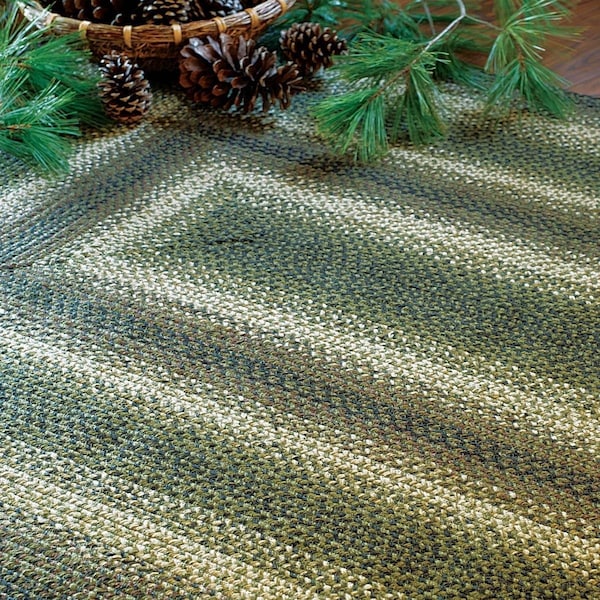 Homespice Decor 13 x 19 in. Pinecone Rectangular Placemat - Green Cream & Grey - set of 4 - 595744