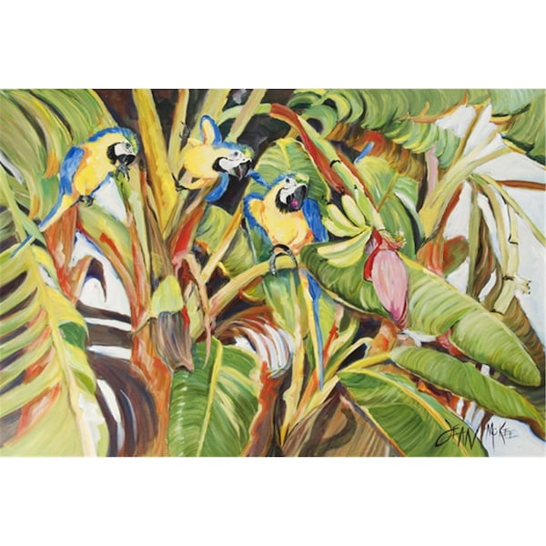 Carolines Treasures Three Blue Parrots Fabric Placemat - JMK1010PLMT