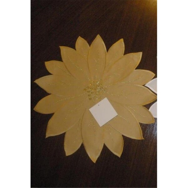 Fastfood 12JX-32-004G 17 in. Poinsettia Star Placemat, Gold - FA2570284
