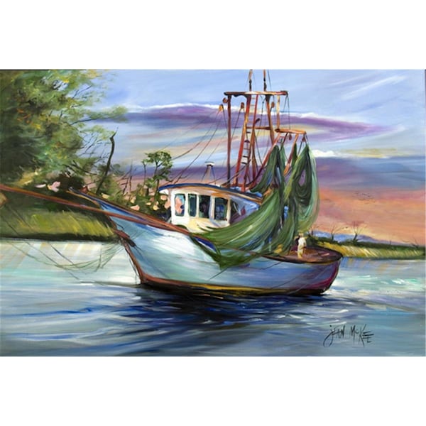 Carolines Treasures Jeannie Shrimp Boat Fabric Placemat - JMK1059PLMT