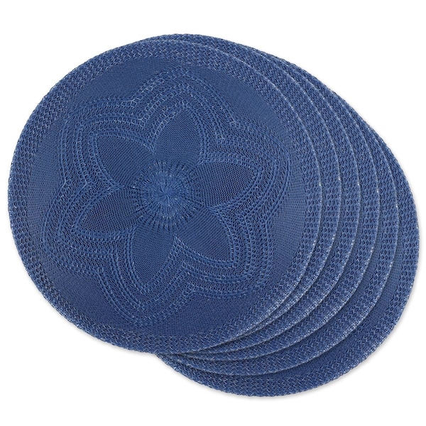 Fastfood French Blue Floral Pp Woven Round Placemat - FA2567598
