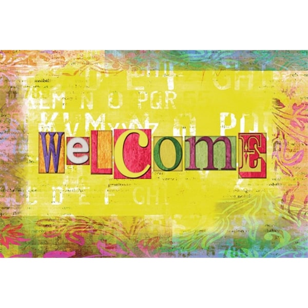 Carolines Treasures Artsy Welcome Fabric Placemat - SB3097PLMT