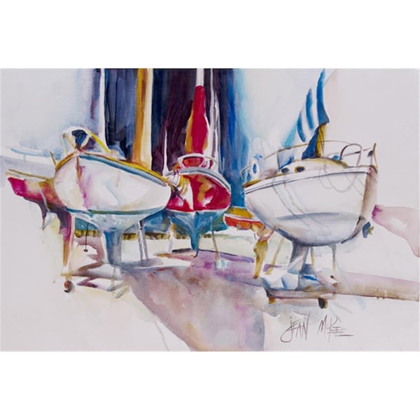 Carolines Treasures Sailboats In Dry Dock Fabric Placemat - JMK1039PLMT