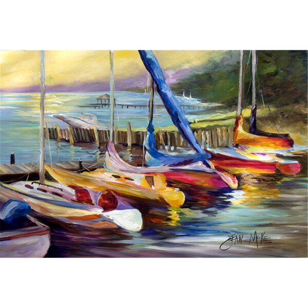 Carolines Treasures Sailboats At Sunset Fabric Placemat - JMK1036PLMT