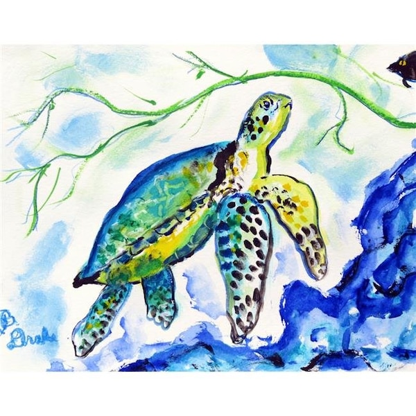 Betsy Drake Betsy Drake PM833 Yellow Sea Turtle Place Mat - Set of 4 - PM833