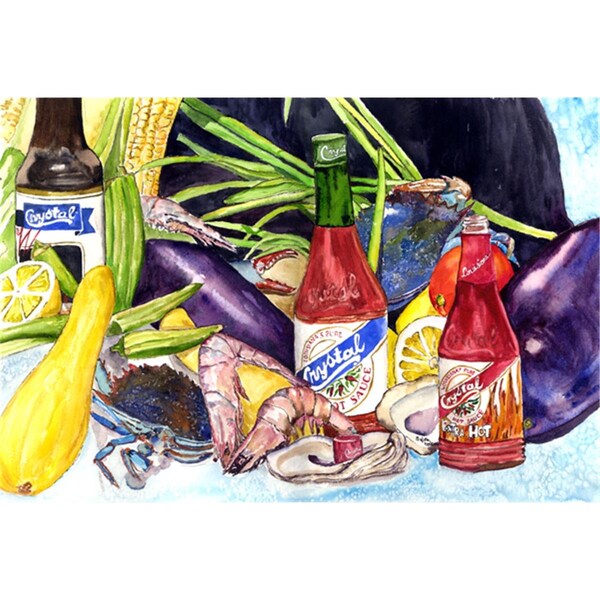 Carolines Treasures Crystal Hot Sauce With Seafood Fabric Placemat - 8637PLMT