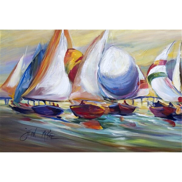 Carolines Treasures Sailboat Race In Dauphin Island Fabric Placemat - JMK1040PLMT