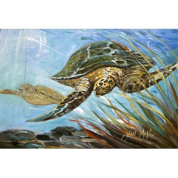 Carolines Treasures Carolines Treasures JMK1118PLMT Loggerhead Sea Turtle Fabric Placemat - JMK1118PLMT