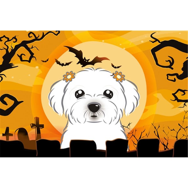 Carolines Treasures Carolines Treasures BB1766PLMT Halloween Maltese Fabric Placemat - BB1766PLMT