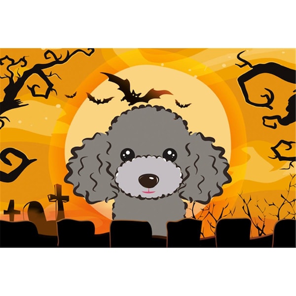 Carolines Treasures Halloween Silver Gray Poodle Fabric Placemat - BB1817PLMT