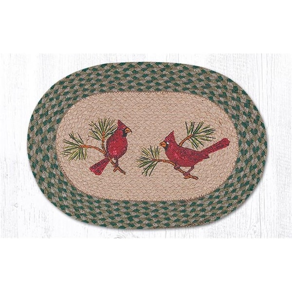 Palacedesigns 13 x 19 in. Cardinals Printed Oval Placemat - PA750224