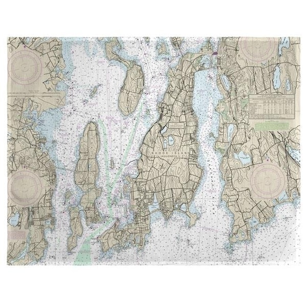 Betsy Drake Betsy Drake PM13221NP 14 x 18 in. Narragansett Bay; RI Nautical Map Place Mat - Set of 4 - PM13221NP