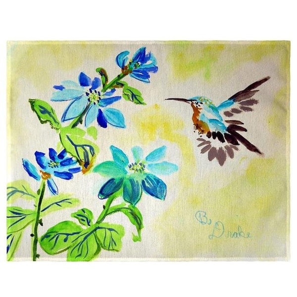 Betsy Drake Betsy Drake PM1009 Aqua Hummingbird Place Mat - Set of 4 - PM1009