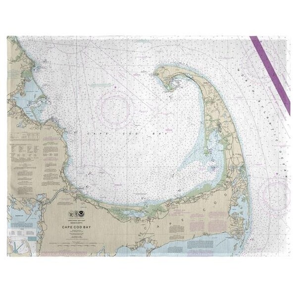 Betsy Drake Betsy Drake PM13246 14 x 18 in. Cape Cod Bay; MA Nautical Map Place Mat - Set of 4 - PM13246