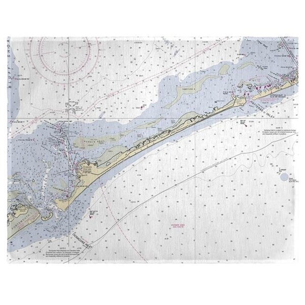 Betsy Drake Betsy Drake PM228 14 x 18 in. Ocracoke Inlet; NC Nautical Map Place Mat - Set of 4 - PM228