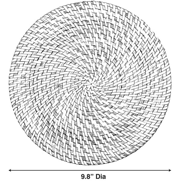 Vintiquewise Decorative Round 25'' Natural Woven Handmade Rattan Placemats, PK 4 - QI004239-25