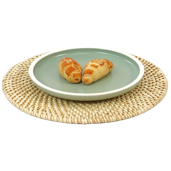 Vintiquewise Decorative Round 25'' Natural Woven Handmade Rattan Placemats, PK 4 - QI004239-25