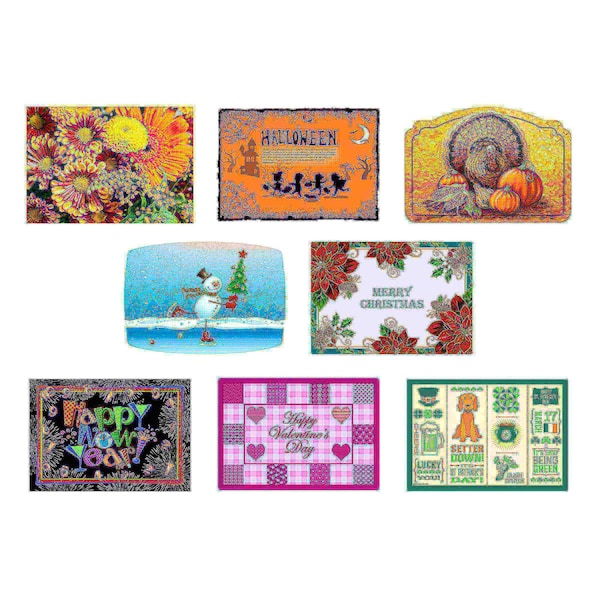 Hoffmaster 10" x 14" Fall and Winter Paper Placemats 8 Designs Combo Pack PK 1000 PK - 857208