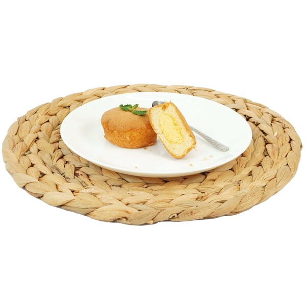 Vintiquewise Decorative Round 20'' Natural Woven Handmade Water Hyacinth Placemats, PK 4 - QI004238-20