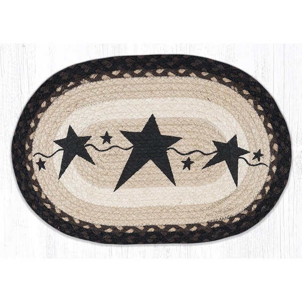 Razoredge 13 x 19 in. PM-OP-313 Primitive Star Black Oval Placemat - RA2548508