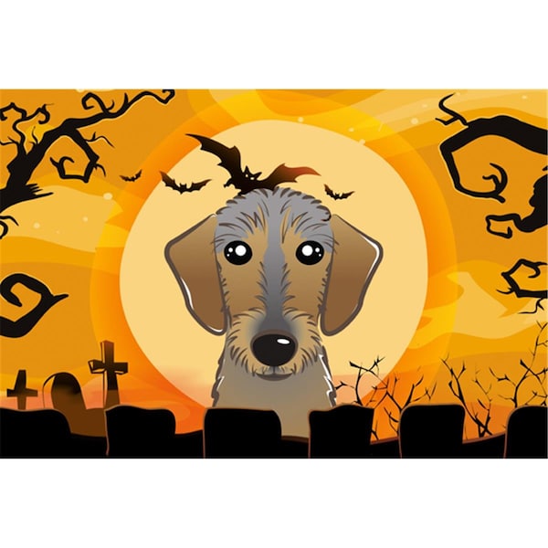 Carolines Treasures Halloween Wirehaired Dachshund Fabric Placemat - BB1791PLMT