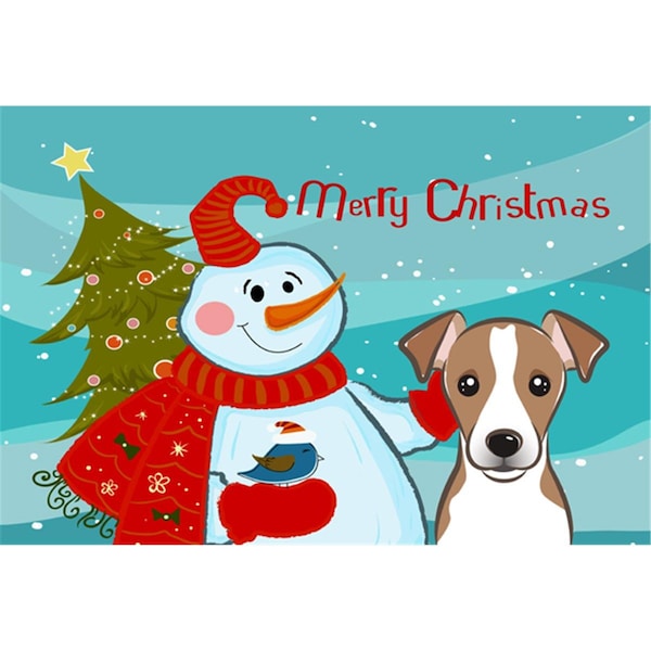 Carolines Treasures Snowman With Jack Russell Terrier Fabric Placemat - BB1880PLMT