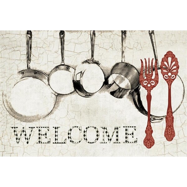 Carolines Treasures Pots And Pans Welcome Fabric Placemat - SB3087PLMT