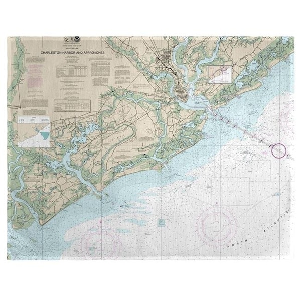 Betsy Drake Betsy Drake PM11521 14 x 18 in. Charleston Harbor & Approaches; SC Nautical Map Place Mat - Set of 4 - PM11521