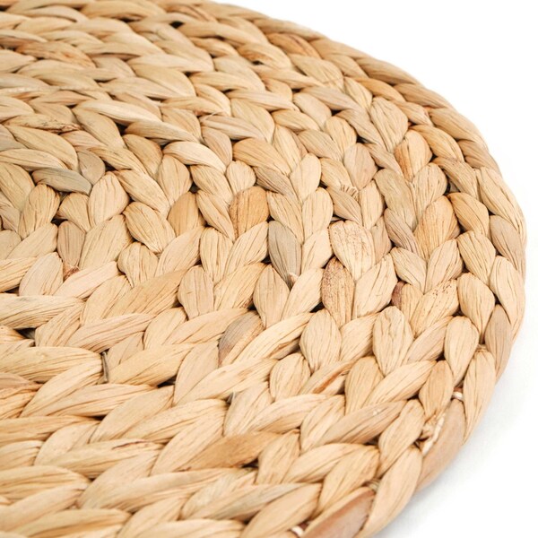 Vintiquewise Decorative Round 25'' Natural Woven Handmade Water Hyacinth Placemats, PK 4 - QI004238-25