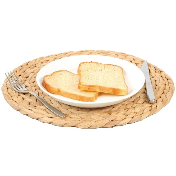 Vintiquewise Decorative Round 25'' Natural Woven Handmade Water Hyacinth Placemats, PK 4 - QI004238-25