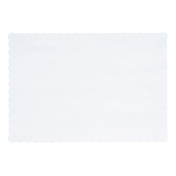 American 10" x 14" Scalloped White Paper Placemats 1000 PK - 310477