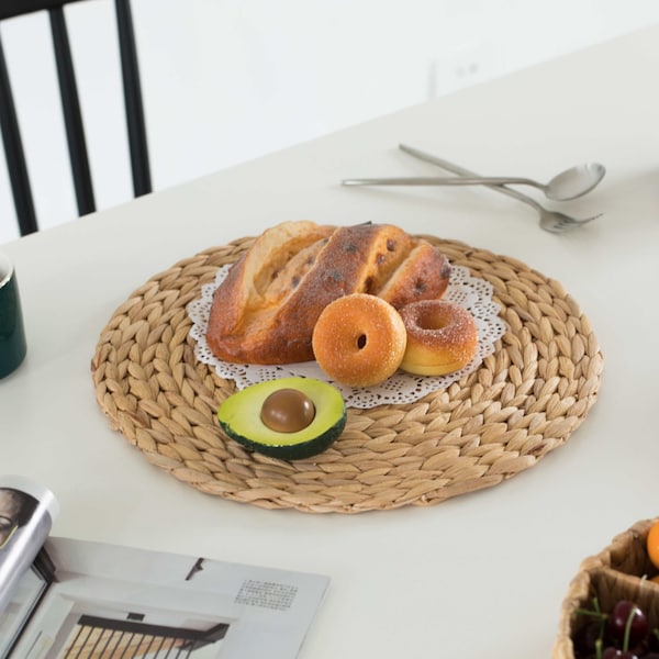 Vintiquewise 15 Decorative Weave Water Hyacinth Round Mat Charger Plates for Dining Table - QI003915-15