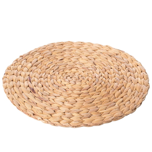 Vintiquewise 15 Decorative Weave Water Hyacinth Round Mat Charger Plates for Dining Table - QI003915-15