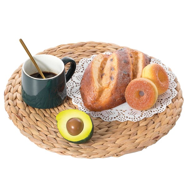 Vintiquewise 15 Decorative Weave Water Hyacinth Round Mat Charger Plates for Dining Table - QI003915-15
