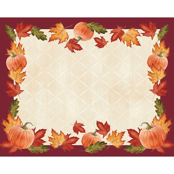 Creative Converting 12" x 15" Leaves and Pumpkin Placemats PK144, 144PK - 860300