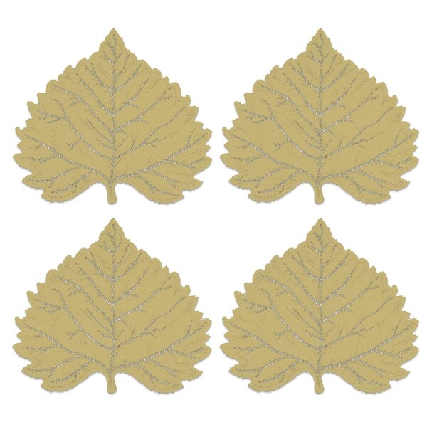 Heritage Lace 14 x 16 in. Leaf Aspen Placemats, Goldenrod - Set of 4 - AP-1416G-S