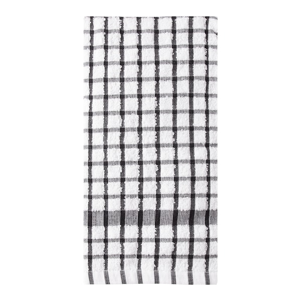 Ritz Concepts Coordinate Check Kitchen Towel 100% Cotton Terry White/Black - 10814