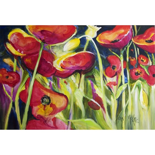 Carolines Treasures Red Poppies Fabric Placemat - JMK1121PLMT
