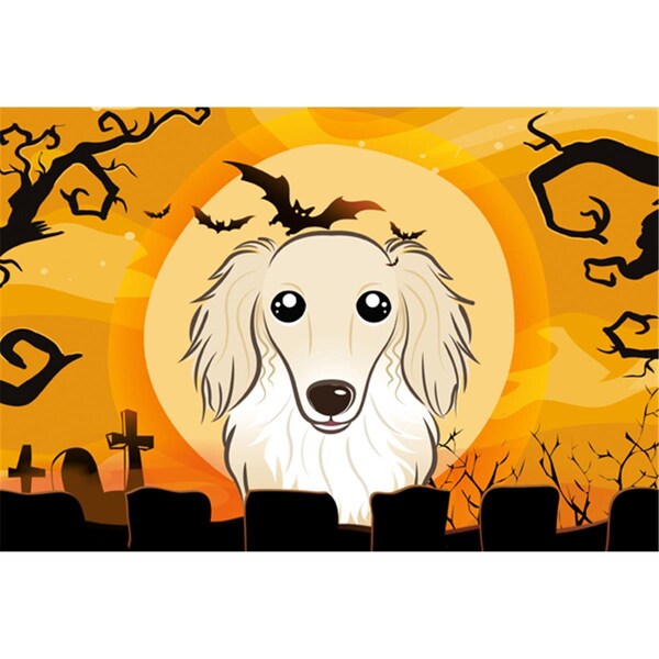 Carolines Treasures Halloween Longhair Creme Dachshund Fabric Placemat - BB1770PLMT