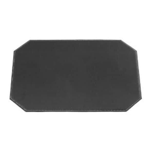 Made-To-Order 17 in. x 12 in. Cut Corner Black Leatherette Placemat - MA59855