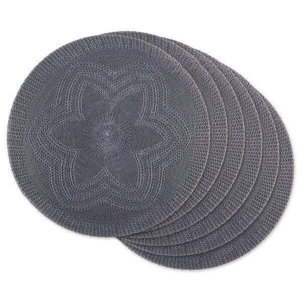 Fastfood Grey Floral Pp Woven Round Placemat - FA2567596
