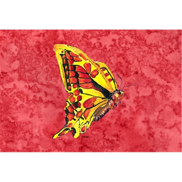 Carolines Treasures Butterfly On Red Fabric Placemat - 8862PLMT