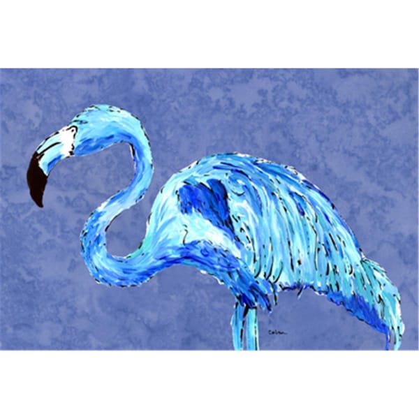 Carolines Treasures Flamingo On Slate Blue Fabric Placemat - 8873PLMT