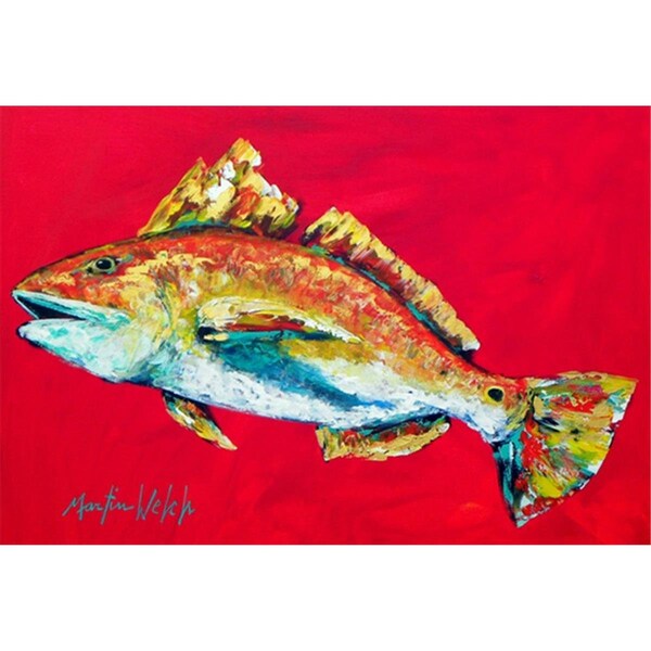 Carolines Treasures Fish - Red Fish Woo Hoo Fabric Placemat - MW1103PLMT