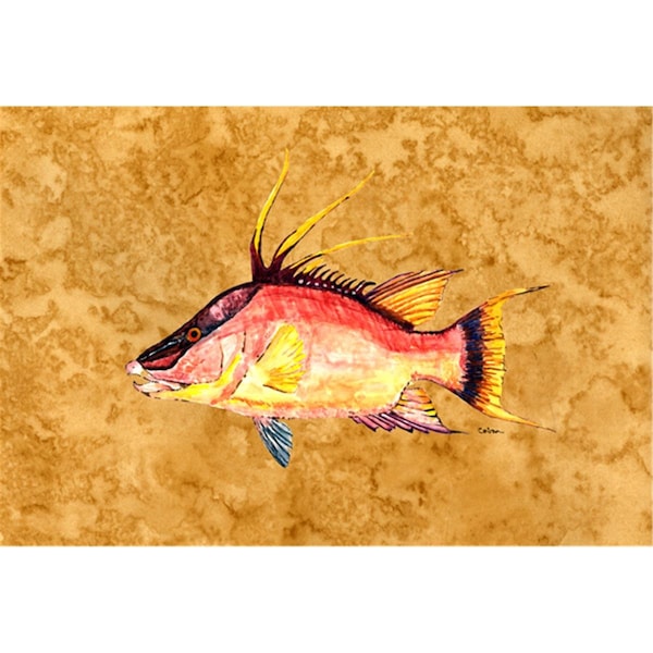 Carolines Treasures Hog Snapper On Gold Fabric Placemat - 8751PLMT