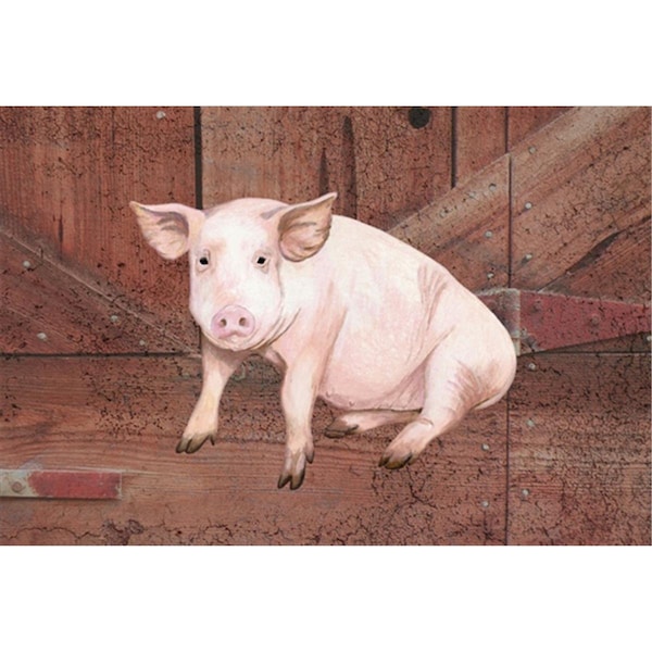Carolines Treasures Pig At The Barn Door Fabric Placemat - SB3072PLMT