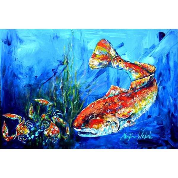 Carolines Treasures Scattered Red Fish Fabric Placemat - MW1214PLMT