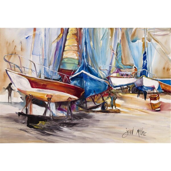 Carolines Treasures On The Hill Sailboats Fabric Placemat - JMK1066PLMT